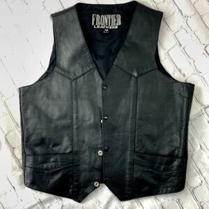 Vintage Frontier Men's Classic Leather Biker Vest 42 Sturgis
